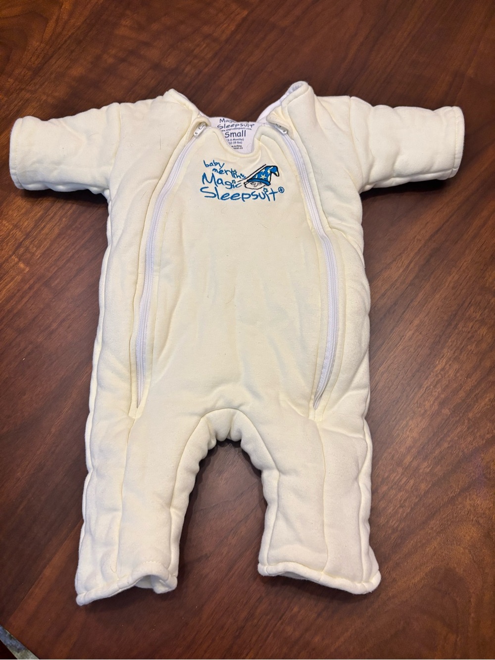 Baby Merlin’s Magic Sleepsuit Small 3-6 Months Cream Swaddle Transition Sleep